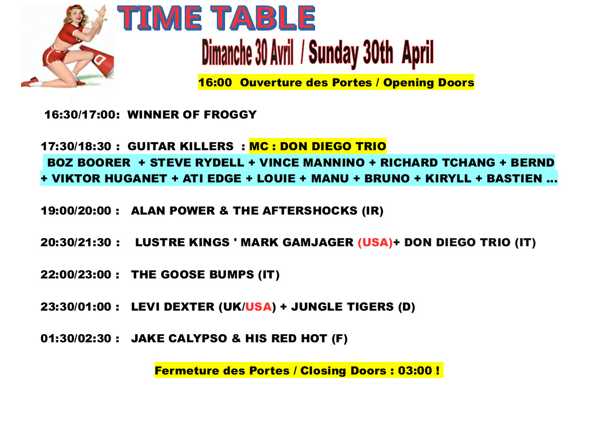 time table dimanche